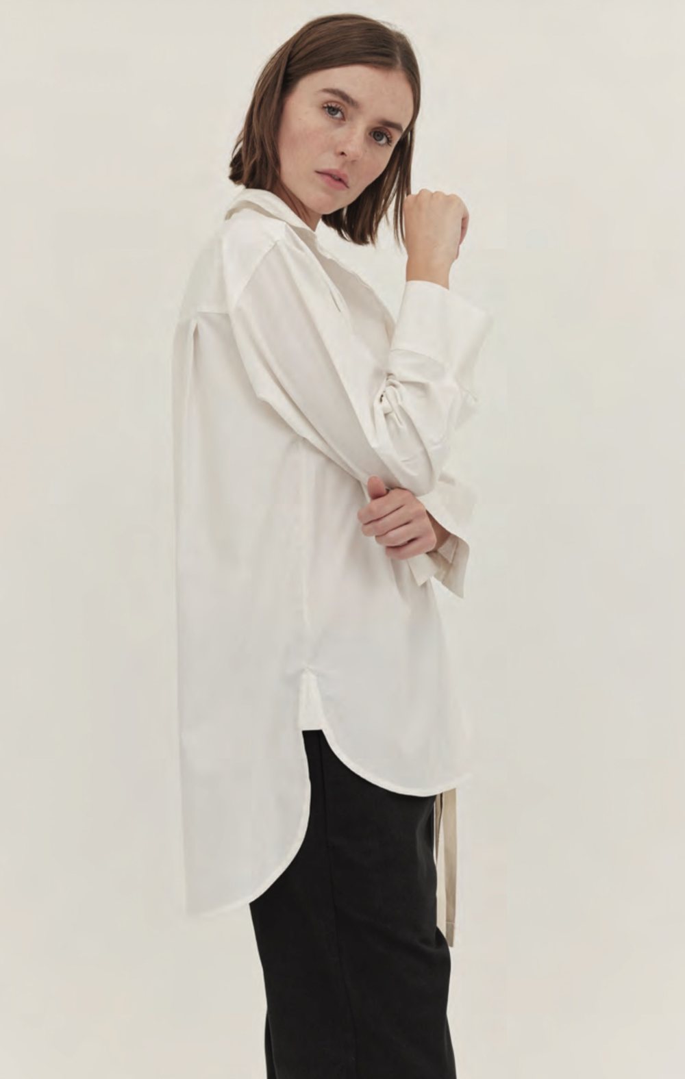 Oversized white cotton shirt