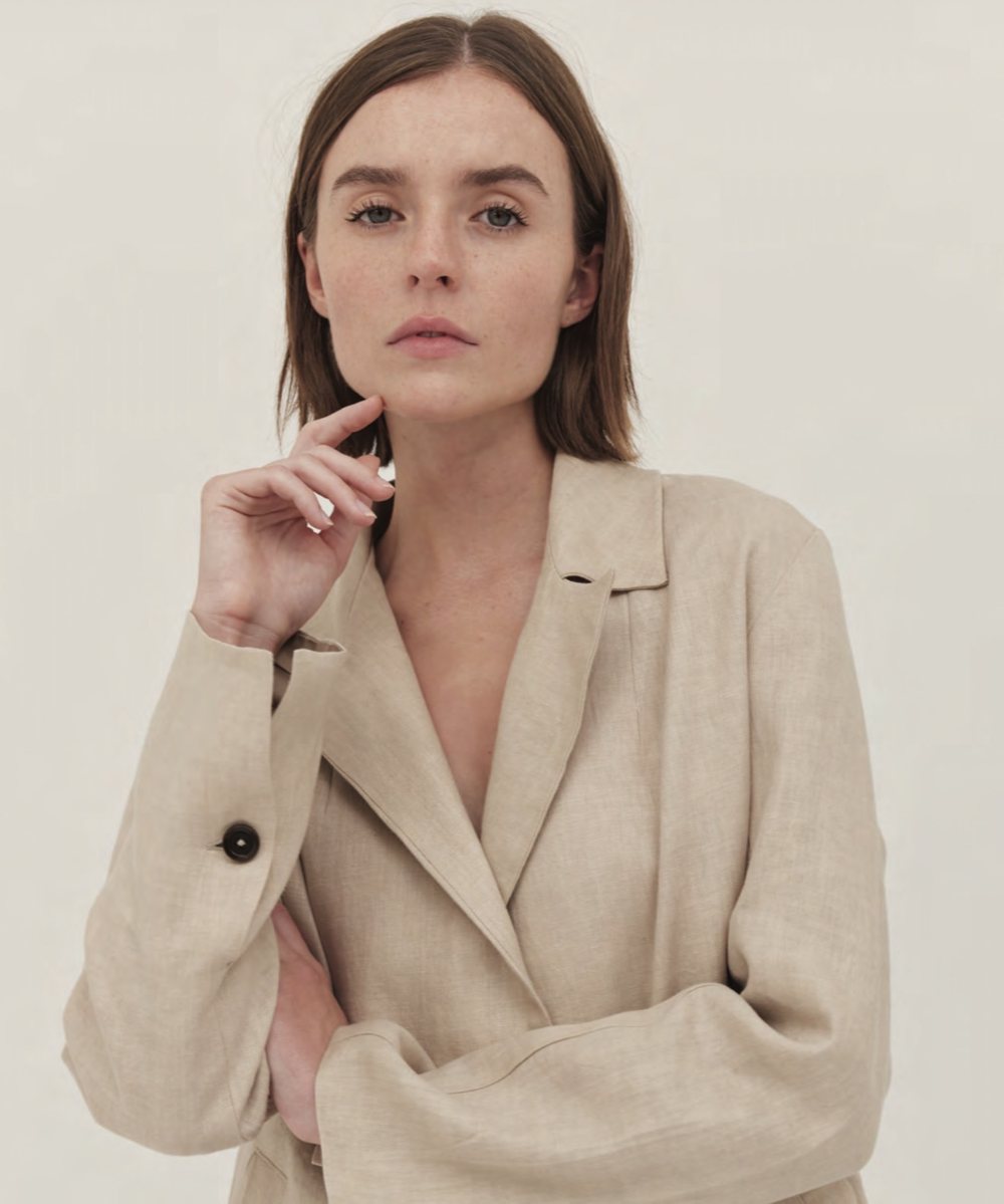 Oversized linen blazer