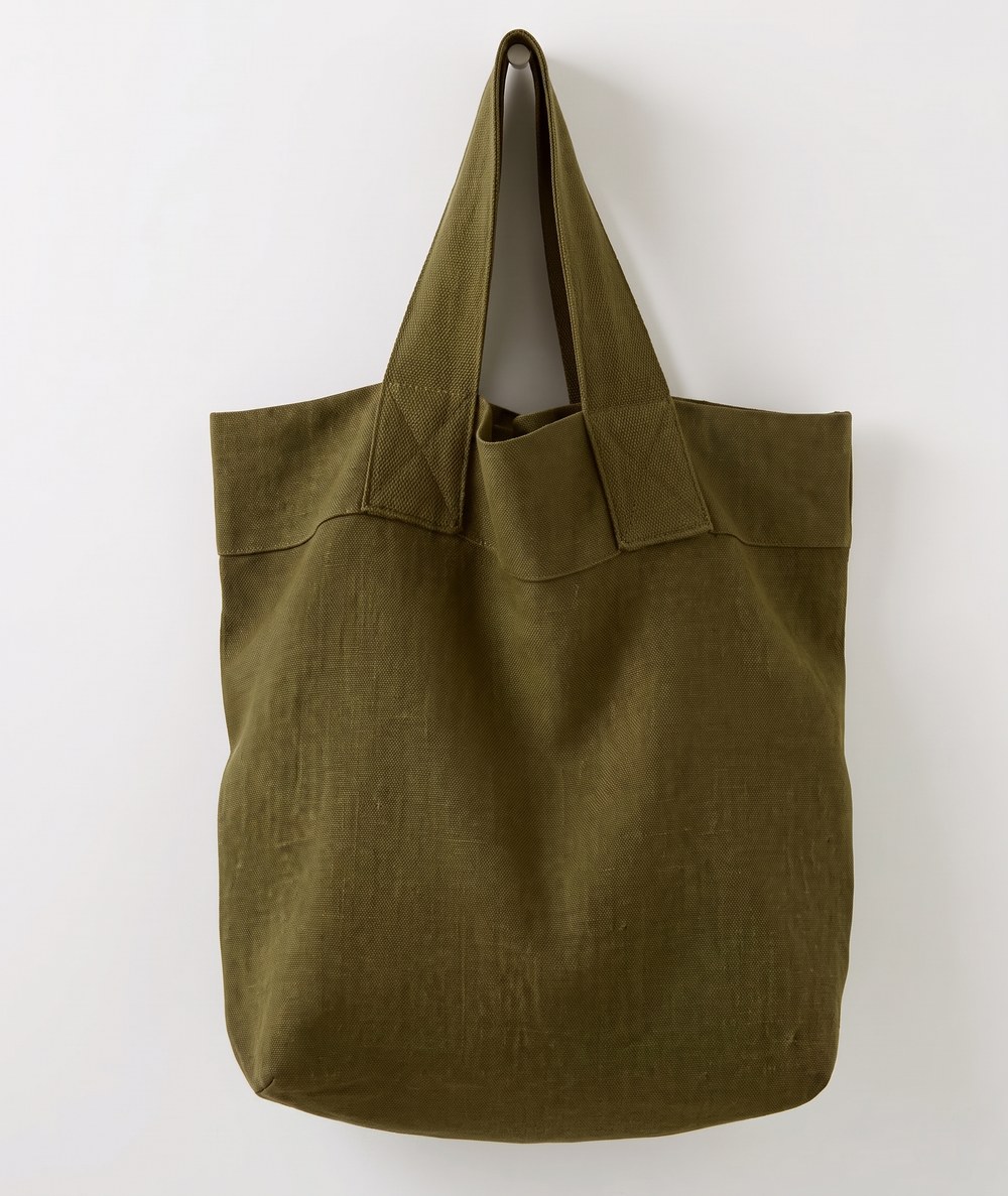 Olive green cotton tote bag